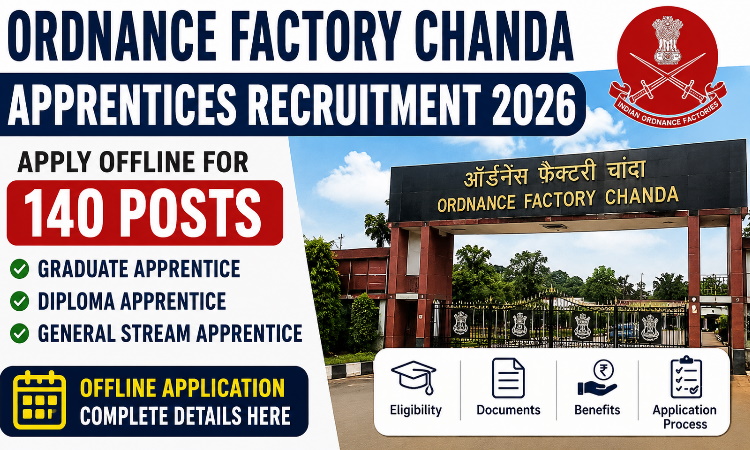 Ordnance Factory Chanda Apprentices Recruitment 2026 – Apply Offline